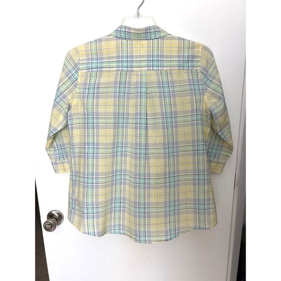 Croft & Barrow Women Plaid Button-Up Shirt Size L - Picture 3 of 8